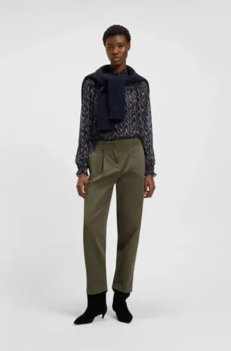 Regular-fit blouse in printed crepe Georgette