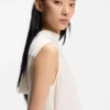 Regular-fit blouse in sandwashed silk with tie neck Regular-fit blouse in sandwashed silk with tie neck