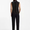 Regular-fit blouse in sandwashed silk with tie neck Regular-fit blouse in sandwashed silk with tie neck