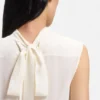 Regular-fit blouse in sandwashed silk with tie neck Regular-fit blouse in sandwashed silk with tie neck