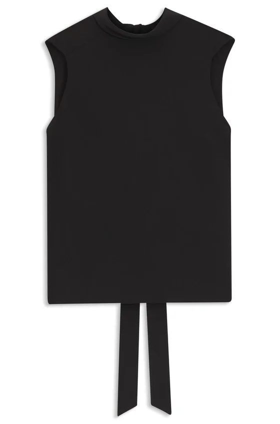Regular-fit blouse in sandwashed silk with tie neck Regular-fit blouse in sandwashed silk with tie neck