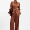 Regular-fit blouse in soft, lustrous fabric