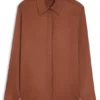 Regular-fit blouse in soft, lustrous fabric