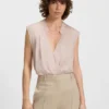 Regular-fit blouse in stretch silk