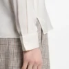 Regular-fit blouse in stretch silk