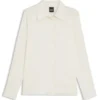 Regular-fit blouse in stretch silk