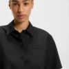 Regular-fit blouse in virgin wool