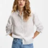 Regular-fit blouse with broken stripe