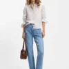 Regular-fit blouse with broken stripe
