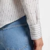 Regular-fit blouse with broken stripe