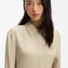 Regular-fit blouse with concealed closure