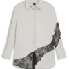 Regular-fit blouse with lace details