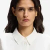 Regular-fit blouse with rolled cuffs