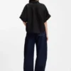 Regular-fit blouse with rolled cuffs
