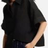 Regular-fit blouse with rolled cuffs