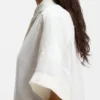 Regular-fit blouse with rolled cuffs