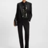 Regular-fit blouse with sequin embellishments