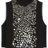 Regular-fit blouse with sequin embellishments
