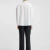 Regular-fit blouse with stacked-logo button