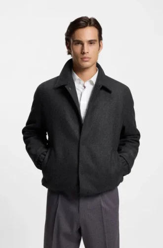 Regular-fit coach jacket in a wool blend