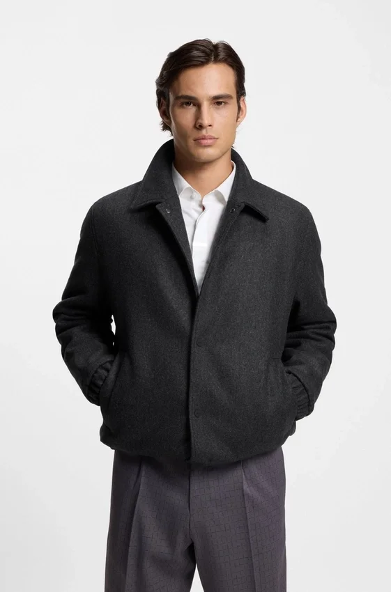 Regular-fit coach jacket in a wool blend Regular-fit coach jacket in a wool blend