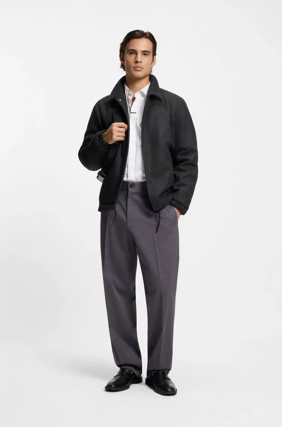 Regular-fit coach jacket in a wool blend Regular-fit coach jacket in a wool blend