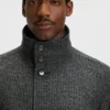 Regular-fit coat with inner bib