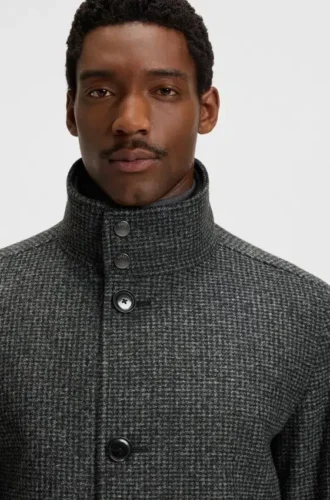 Regular-fit coat with inner bib