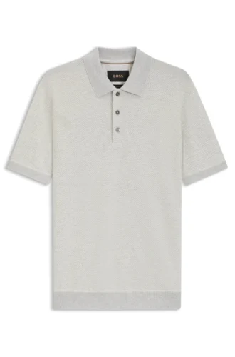 Regular Fit cotton-silk polo shirt with mercerised finish
