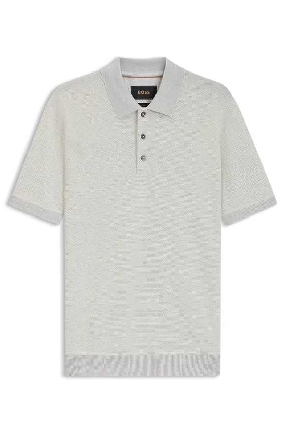 Regular Fit cotton-silk polo shirt with mercerised finish Regular Fit cotton-silk polo shirt with mercerised finish