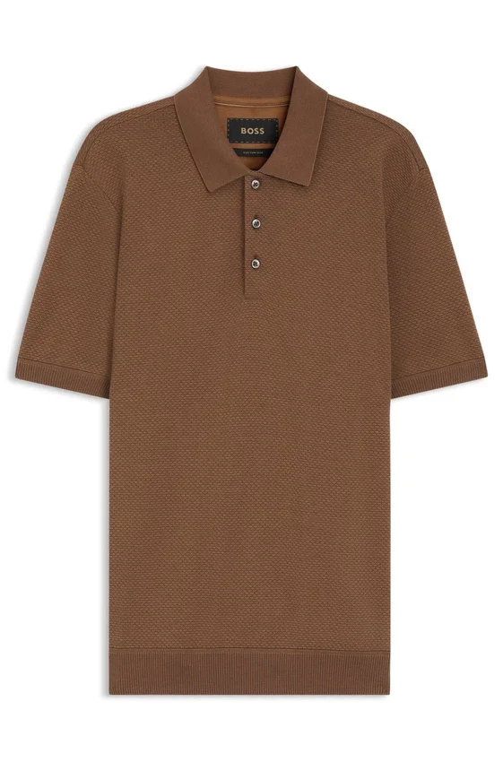 Regular Fit cotton-silk polo shirt with mercerised finish Regular Fit cotton-silk polo shirt with mercerised finish