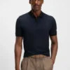Regular Fit cotton-silk polo shirt with zip neck Regular Fit cotton-silk polo shirt with zip neck
