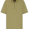 Regular Fit cotton-silk polo shirt with zip neck Regular Fit cotton-silk polo shirt with zip neck