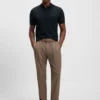 Regular Fit cotton-silk polo shirt with zip neck Regular Fit cotton-silk polo shirt with zip neck