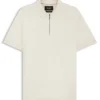Regular Fit cotton-silk polo shirt with zip neck Regular Fit cotton-silk polo shirt with zip neck