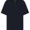 Regular Fit cotton-silk polo shirt with zip neck Regular Fit cotton-silk polo shirt with zip neck