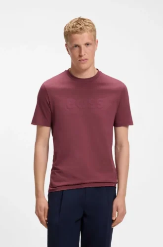 Regular-fit cotton T-shirt with modern logo