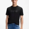 Regular-fit cotton T-shirt with modern logo
