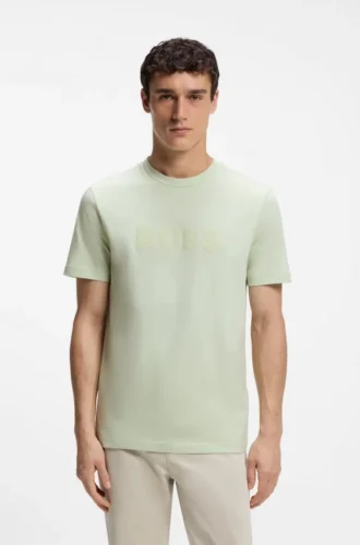 Regular-fit cotton T-shirt with modern logo