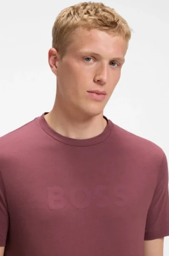 Regular-fit cotton T-shirt with modern logo