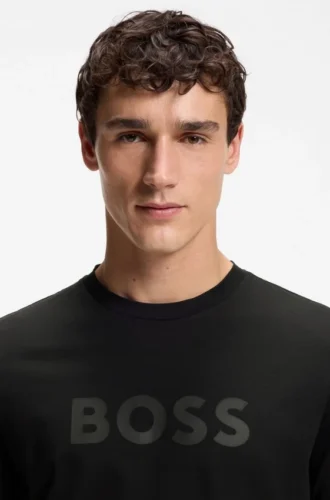 Regular-fit cotton T-shirt with modern logo