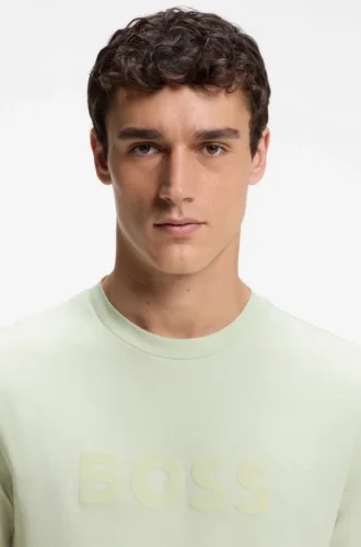 Regular-fit cotton T-shirt with modern logo