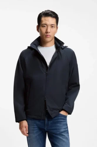 Regular-fit hooded jacket with water-repellent finish