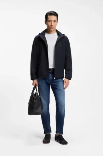 Regular-fit hooded jacket with water-repellent finish