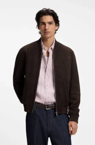 Regular-fit jacket in suede
