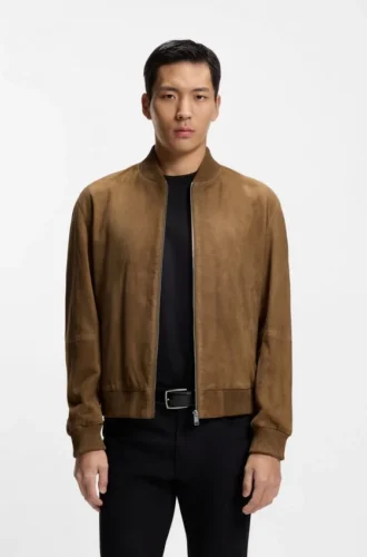 Regular-fit jacket in suede