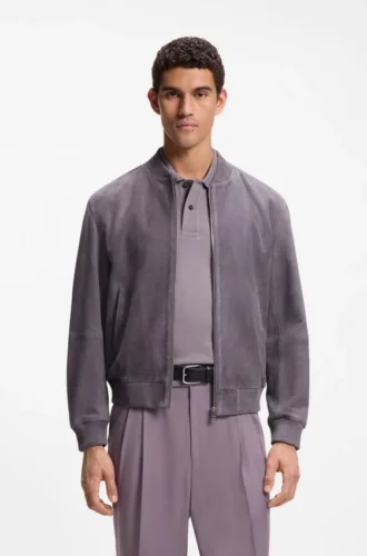 Regular-fit jacket in suede