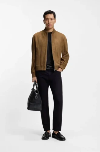 Regular-fit jacket in suede