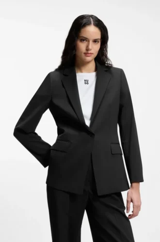 Regular-fit jacket with notch lapels