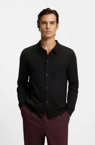 Regular-fit jacket with ribbed trims